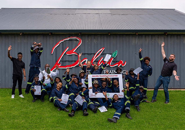 Graduates celebrating at the Balwin Training Centre